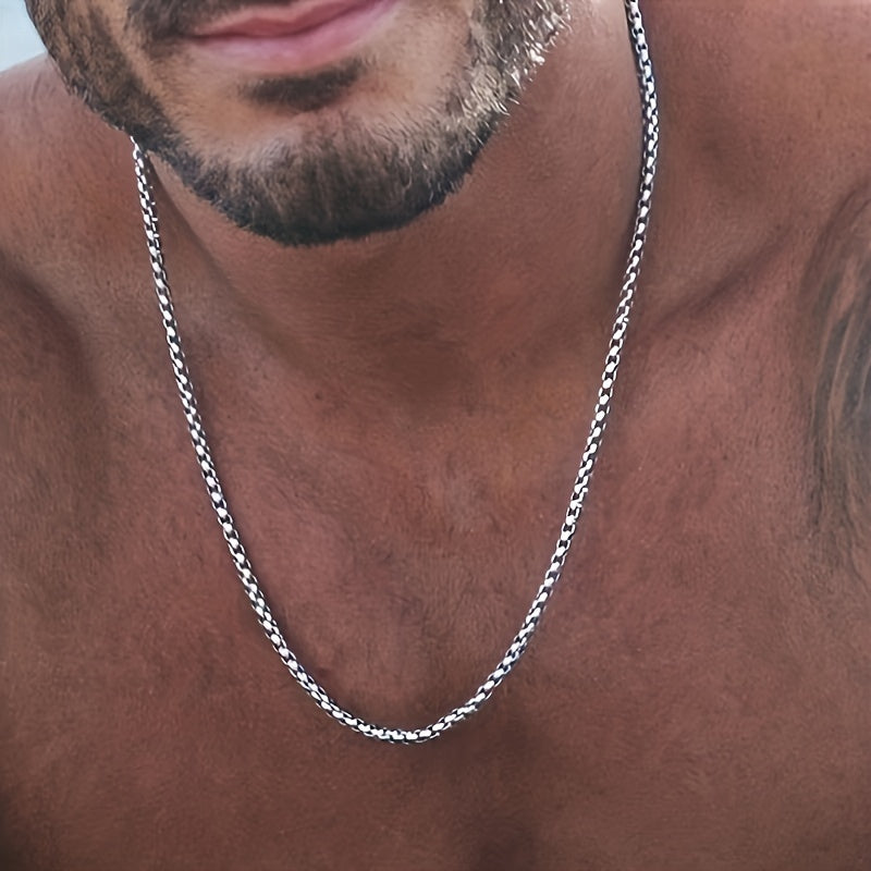 1pc Titanium Steel Necklace, Street Fashionable Hip Hop Jewelry Accessories For Men, father's day gift