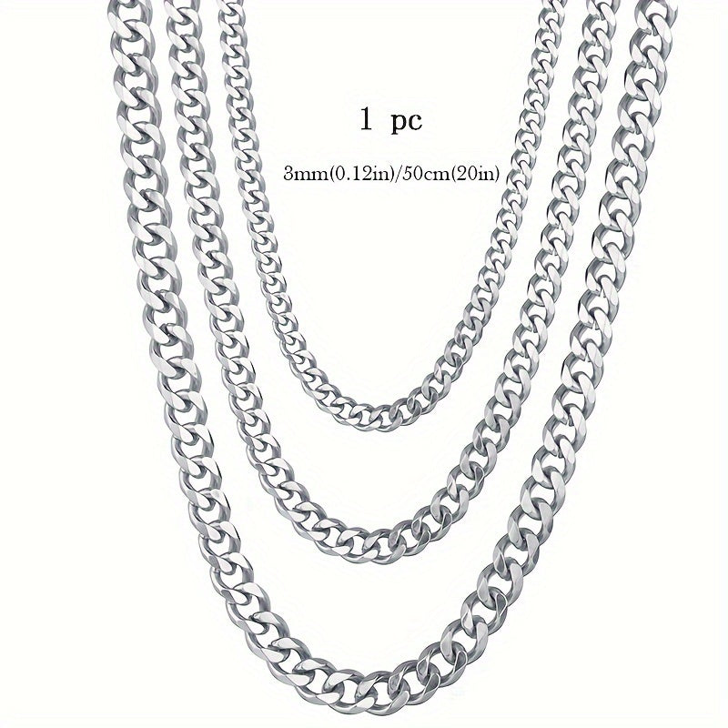 1pc Stainless Steel Men's Necklace, Trendy Accessories
