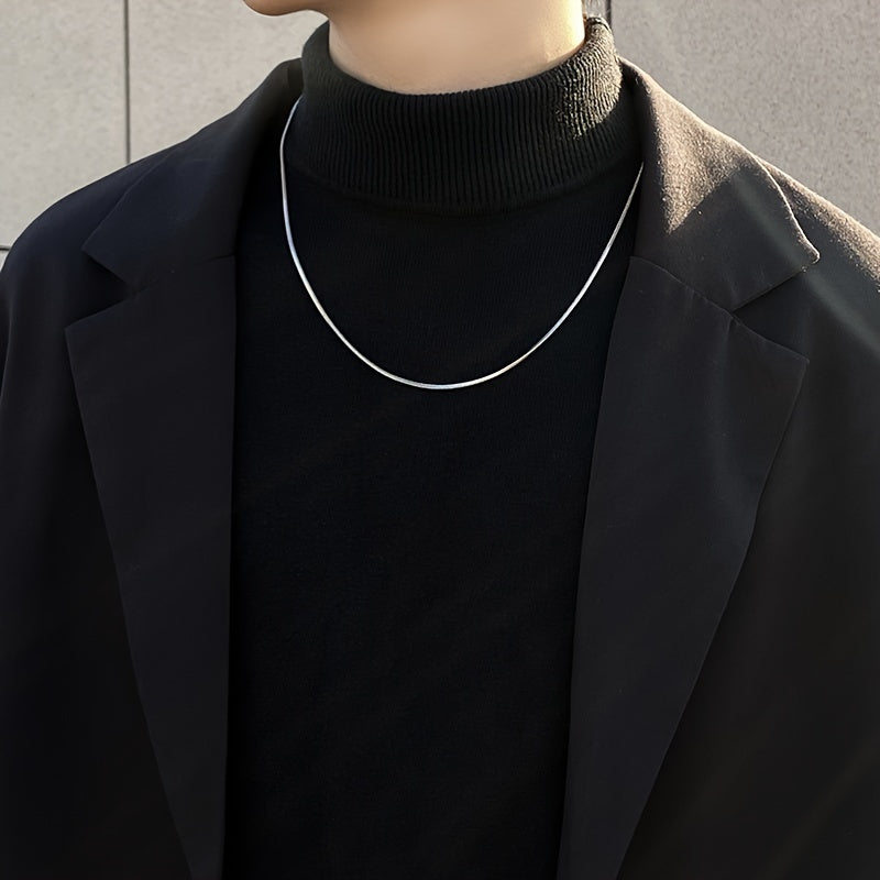 1pc Men's Stainless Steel Hip Hop Clavicle Chain Necklace