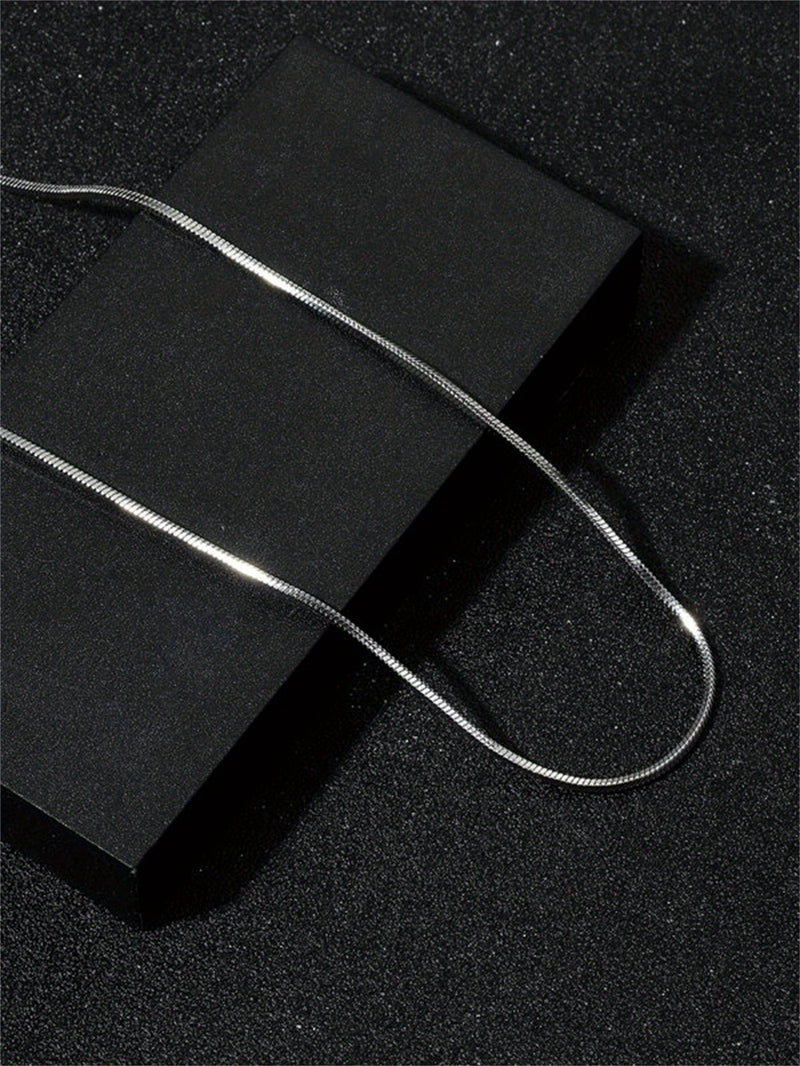 1pc Men's Minimalist Silver Chain Necklace, Hip Hop Punk Style Fashion Jewelry Gift for Father's Day