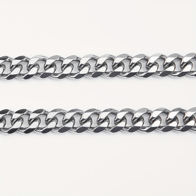 1pc Stainless Steel Cuban Chain Bracelet for Men, Hip Hop High Street Accessories, American Hip Hop Cool Couple Hand Jewelry
