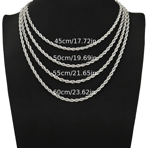 Stylish Men's Stainless Steel Cuban Link Chain Necklace - Perfect Birthday Gift for Dad, Son, Grandson
