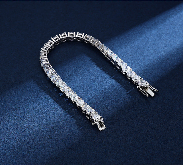 ICEDCHICS Men's 5mm Tennis Bracelet - Fashionable Copper with Synthetic Zirconia, 14K Gold Plated for Durability & Shine, ICED CHICS