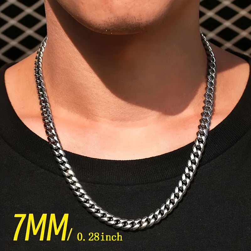 1pc Stainless Steel Men's Necklace, Trendy Accessories
