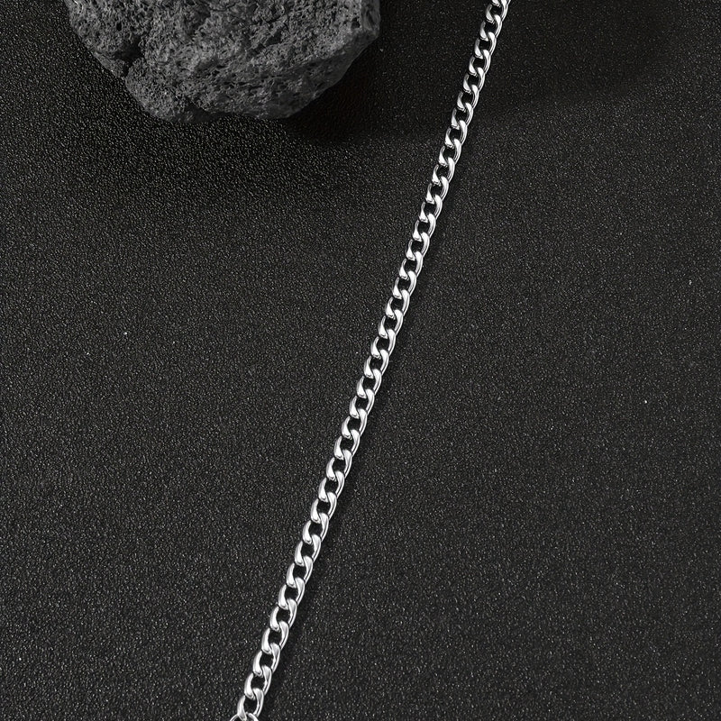 A Stylish And Trendy Silvery Stainless Steel Bracelet For Men With A Minimalist Hip-hop Punk Style, Perfect For Parties And As A Gift Of Fashionable Jewelry.
