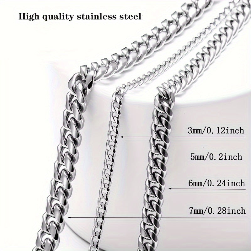 1pc Stainless Steel Men's Necklace, Trendy Accessories