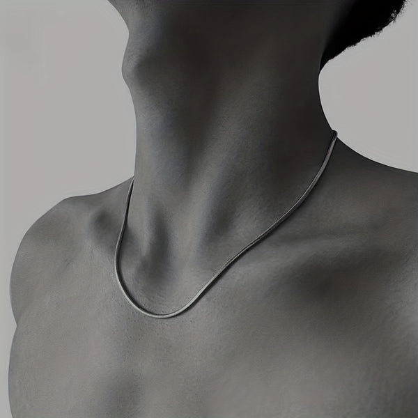1pc Men's Minimalist Silver Chain Necklace, Hip Hop Punk Style Fashion Jewelry Gift for Father's Day