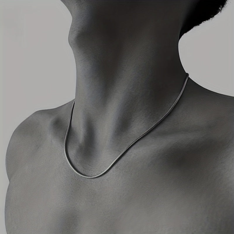 1pc Men's Minimalist Silver Chain Necklace, Hip Hop Punk Style Fashion Jewelry Gift for Father's Day