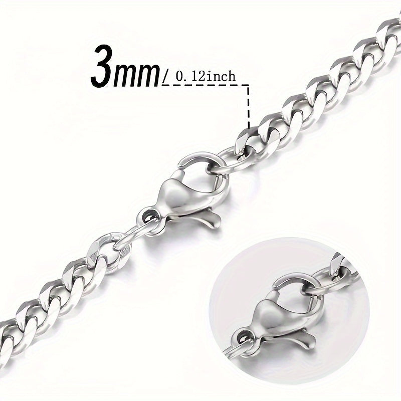 1pc Stainless Steel Men's Necklace, Trendy Accessories