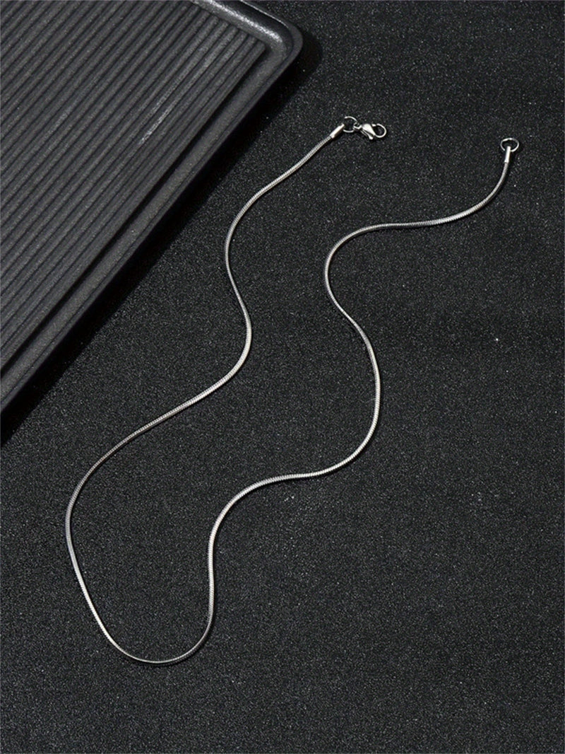1pc Men's Minimalist Silver Chain Necklace, Hip Hop Punk Style Fashion Jewelry Gift for Father's Day
