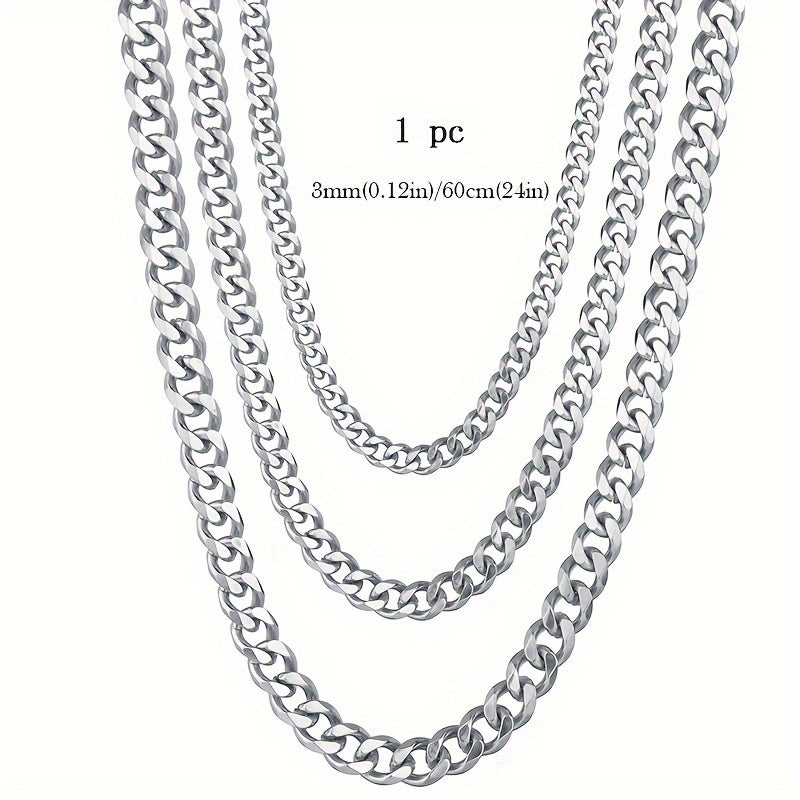 1pc Stainless Steel Men's Necklace, Trendy Accessories