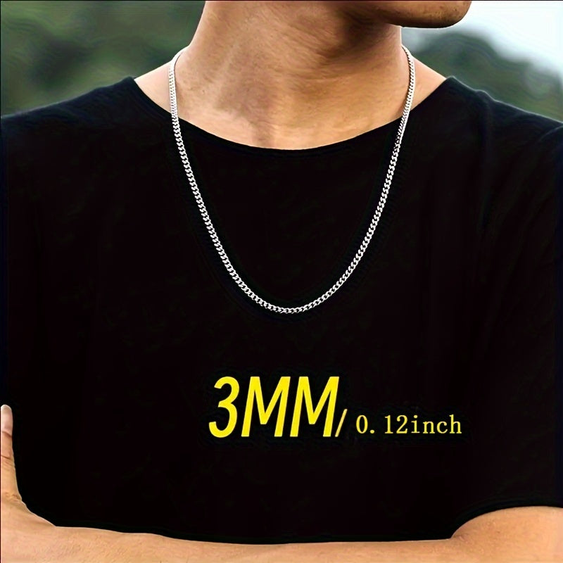 1pc Stainless Steel Men's Necklace, Trendy Accessories