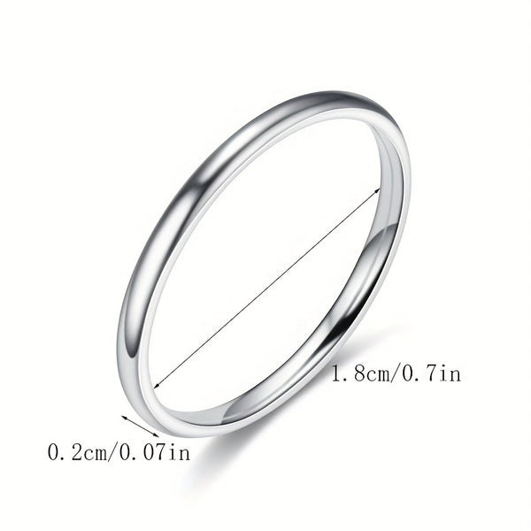 1pc 2MM Smooth Spherical Stainless Steel Ring
