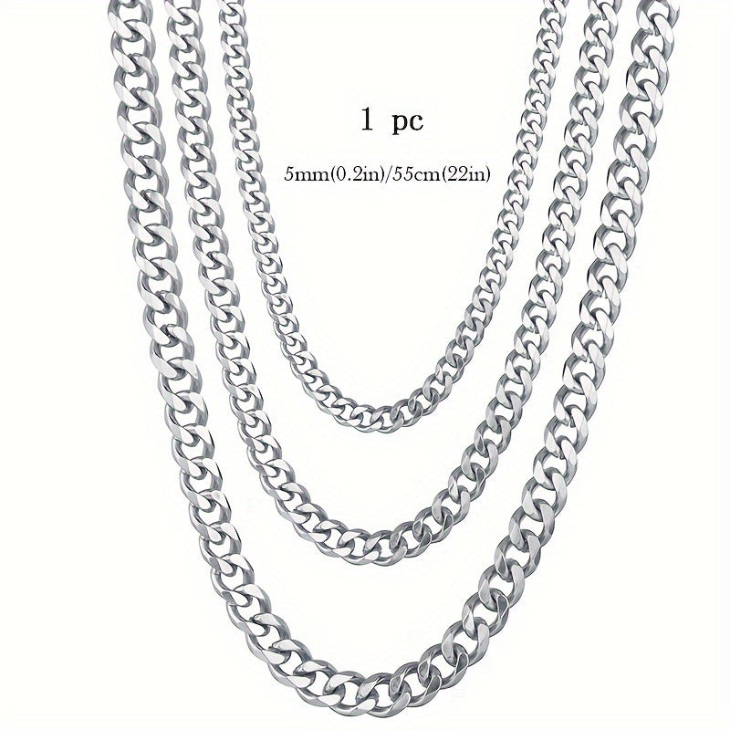 1pc Stainless Steel Men's Necklace, Trendy Accessories