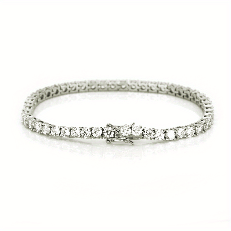 ICEDCHICS Men's 5mm Tennis Bracelet - Fashionable Copper with Synthetic Zirconia, 14K Gold Plated for Durability & Shine, ICED CHICS
