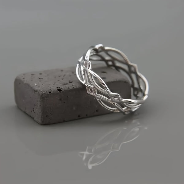 Vintage Band Ring Trendy Hollow Design Suitable for Men And Women Match Daily Outfits Party Accessory Just Pick An Appropriate Size
