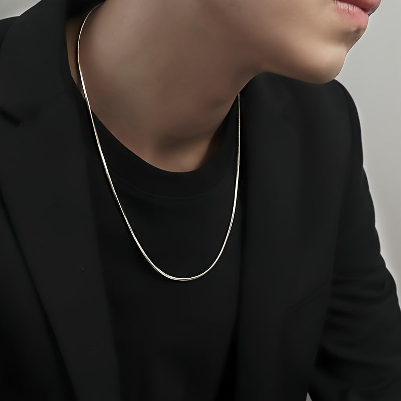 1pc Men's Stainless Steel Hip Hop Clavicle Chain Necklace
