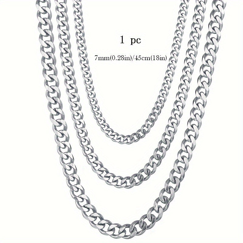 1pc Stainless Steel Men's Necklace, Trendy Accessories