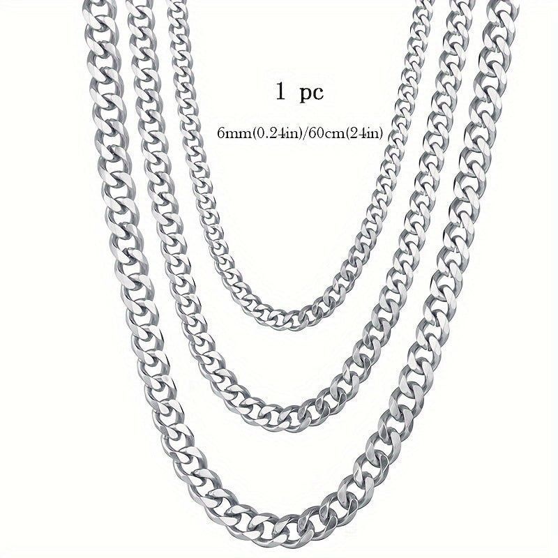 1pc Stainless Steel Men's Necklace, Trendy Accessories