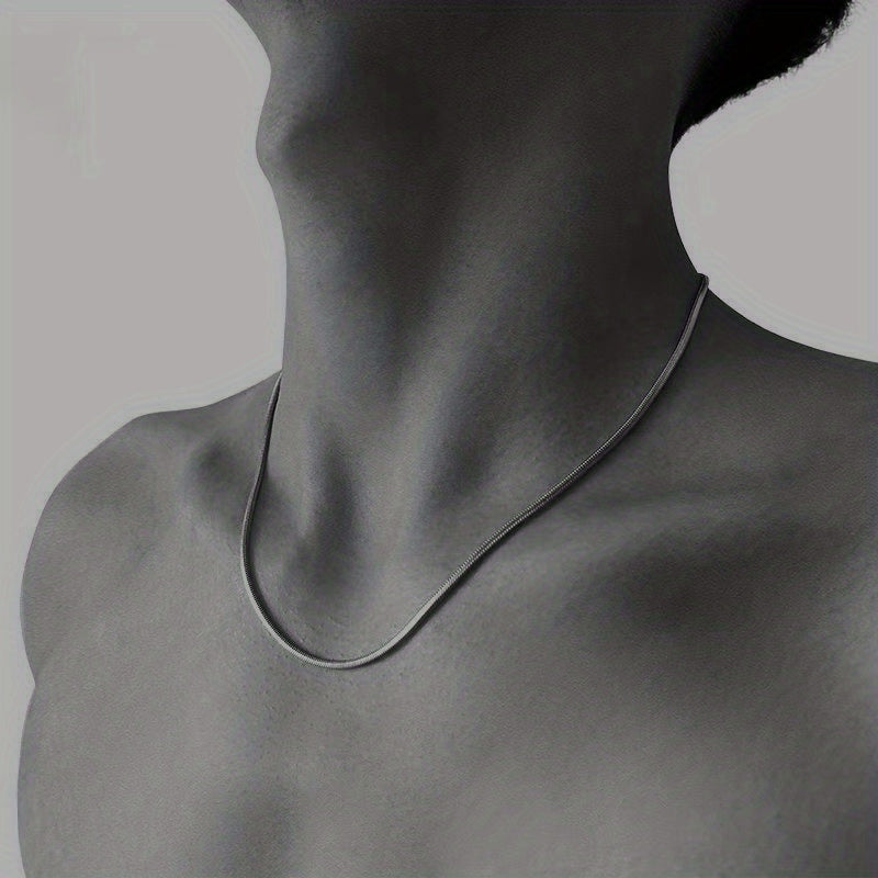 1pc Men's Minimalist Silver Chain Necklace, Hip Hop Punk Style Fashion Jewelry Gift for Father's Day