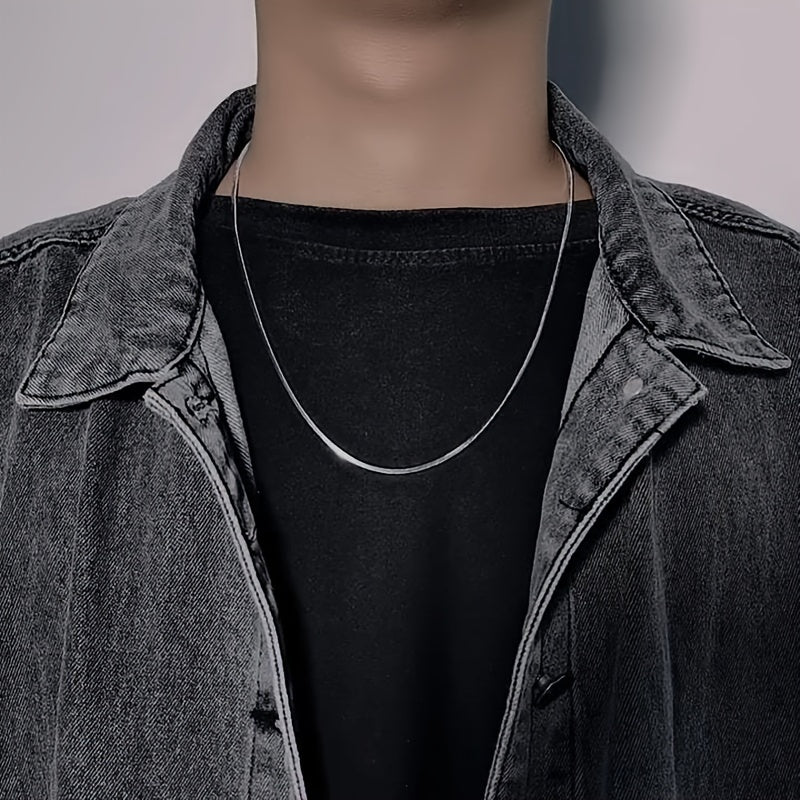 1pc Men's Stainless Steel Hip Hop Clavicle Chain Necklace