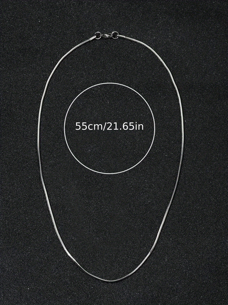 1pc Men's Minimalist Silver Chain Necklace, Hip Hop Punk Style Fashion Jewelry Gift for Father's Day
