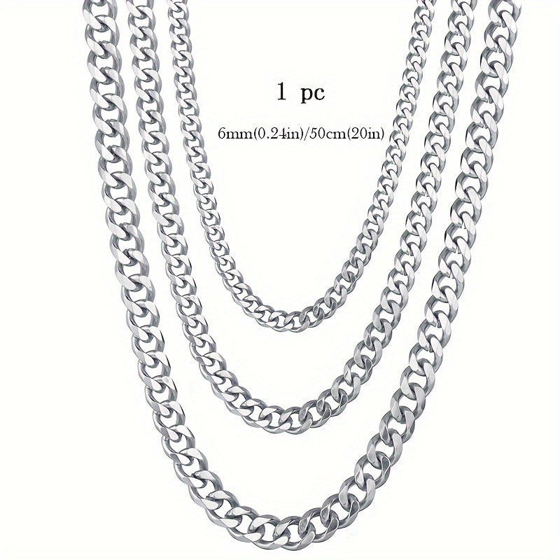 1pc Stainless Steel Men's Necklace, Trendy Accessories