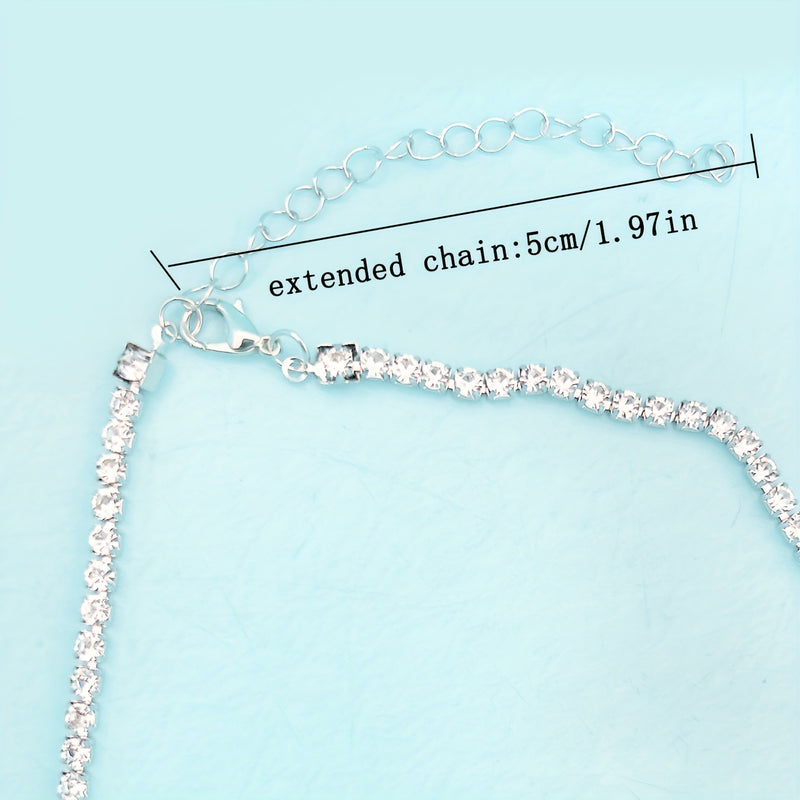 1pc Men's Hip Hop Rap Hipster Full Diamond Necklace, Square Faux Diamond Zircon Neck Chain, Luxury Versatile Jewelry For Men And Women, Father's Day Gift
