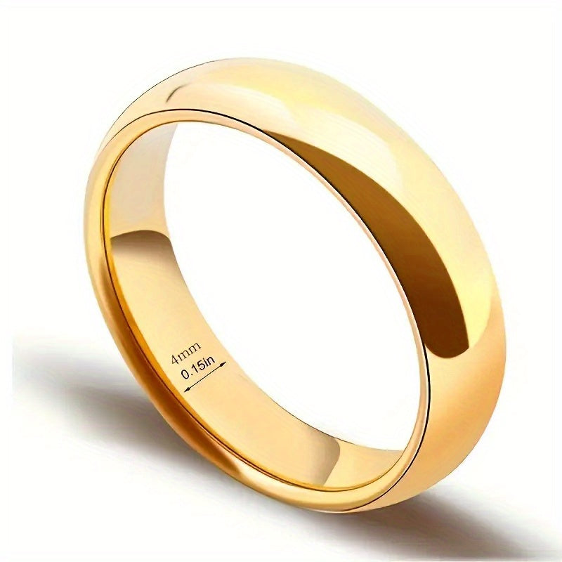 Elegant Men's Stainless Steel Ring - Silvery-Plated, Round Design - Perfect Wedding Band or Couple's Gift by PANASH
