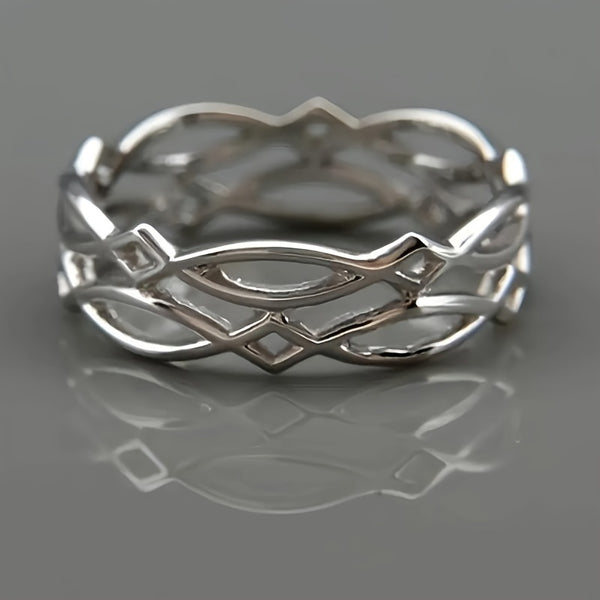 Vintage Band Ring Trendy Hollow Design Suitable for Men And Women Match Daily Outfits Party Accessory Just Pick An Appropriate Size